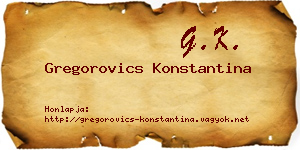 Gregorovics Konstantina névjegykártya